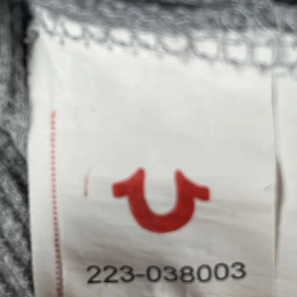 True Religion Hoodie Men's‎ Medium Gray Full Zip Sweatshirt